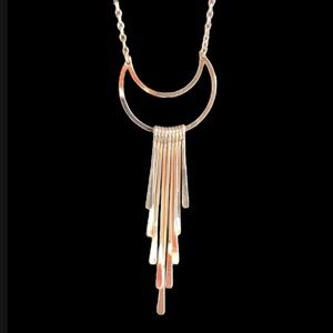 🌙 Elegant Gold Moon Necklace with Fringe Detailing gift vintage witchy boho new